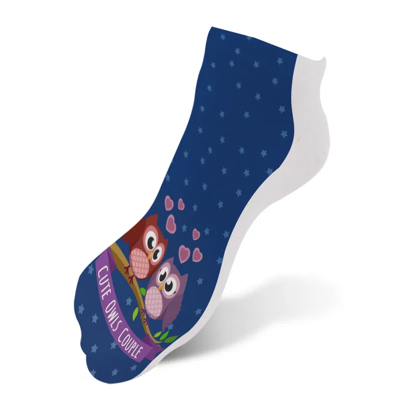 Носок с совой 3D печатью женские носки брендовый носок с животными модные унисекс Meias женские забавные низкие носки с героями мультфильмов 6ZJQ-ZWS32