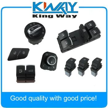 

OEM Chrome Headlight Side mirror Window lifter Door Lock Fuel Tank Trunk Switch Kit For VW CC Tiguan Jetta MK5 MK6 Passat Golf