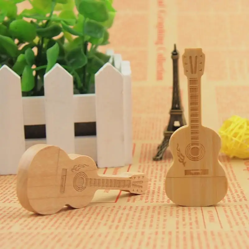 

Wooden Guitar pen drive 64GB 32GB 16GB 8GB 2.0 USB Flash Drive Custom logo pendrive 2gb memory stick photography gift usb flash