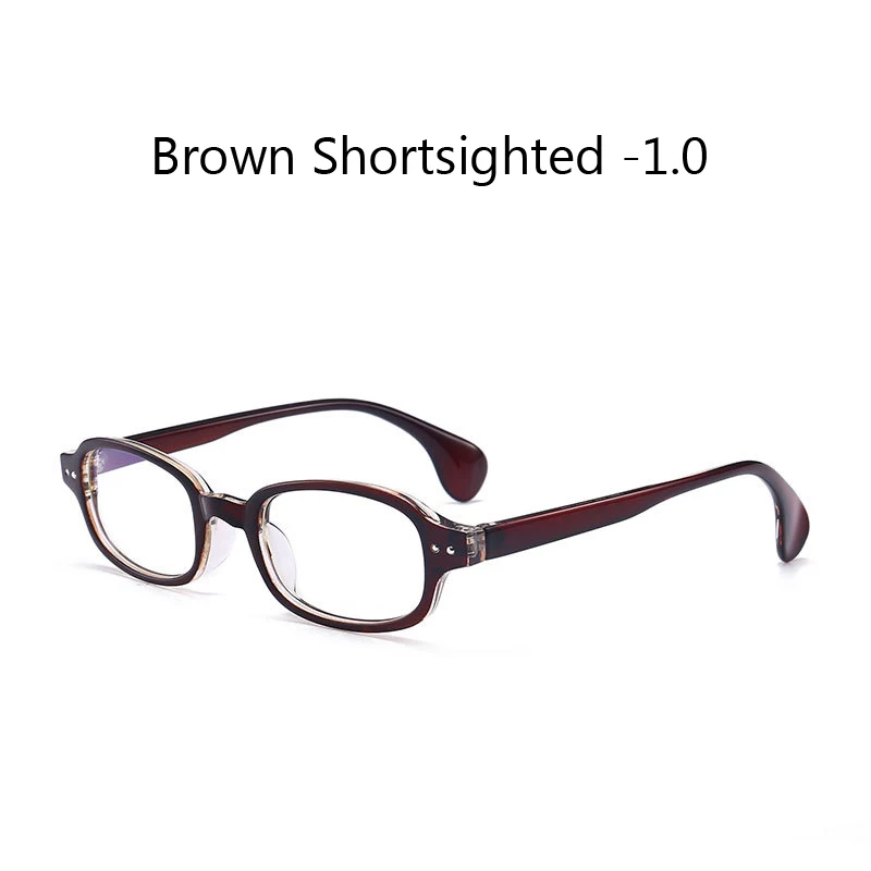 Zilead Ретро Маленькая оправа готовые очки для близорукости для мужчин и женщин близорукие очки для близоруких с Diopter-1.0to-4.0 - Цвет оправы: brown myopia 1.0