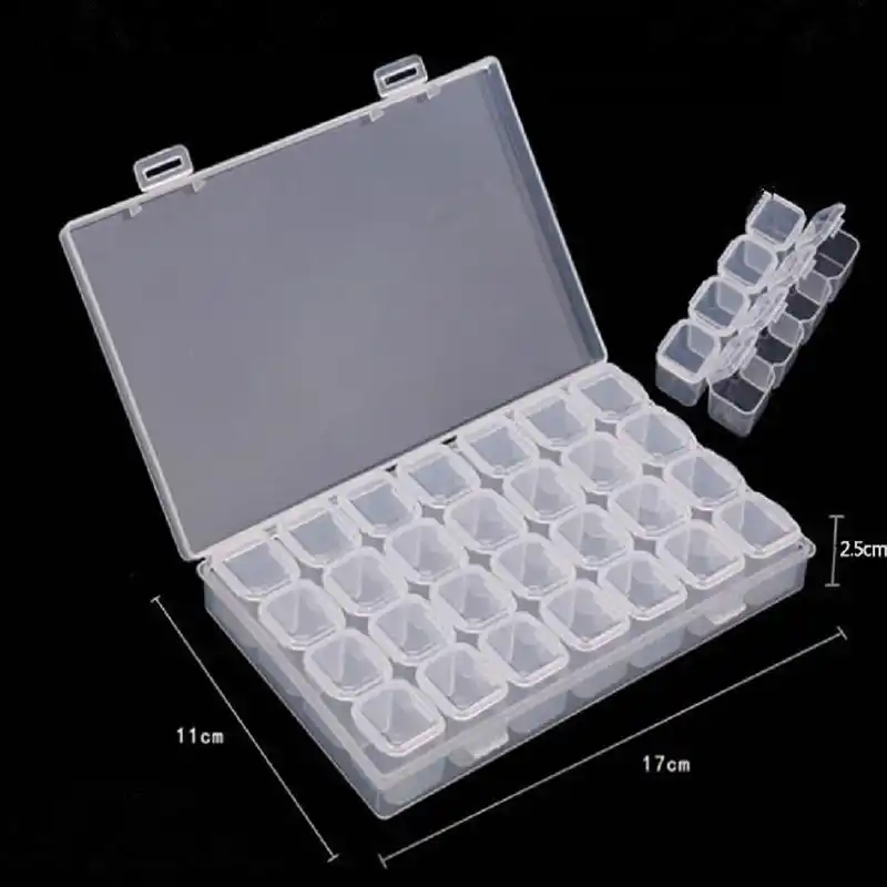 Accesorios de Pintura de Diamante 64 Pcs Cajas de Diamantes de Almacenamiento Bordado GuKKK Caja de Pl/ástico Transparente Pintura de Diamante Organizador para Diamantes Manicura de U/ñas Joyas