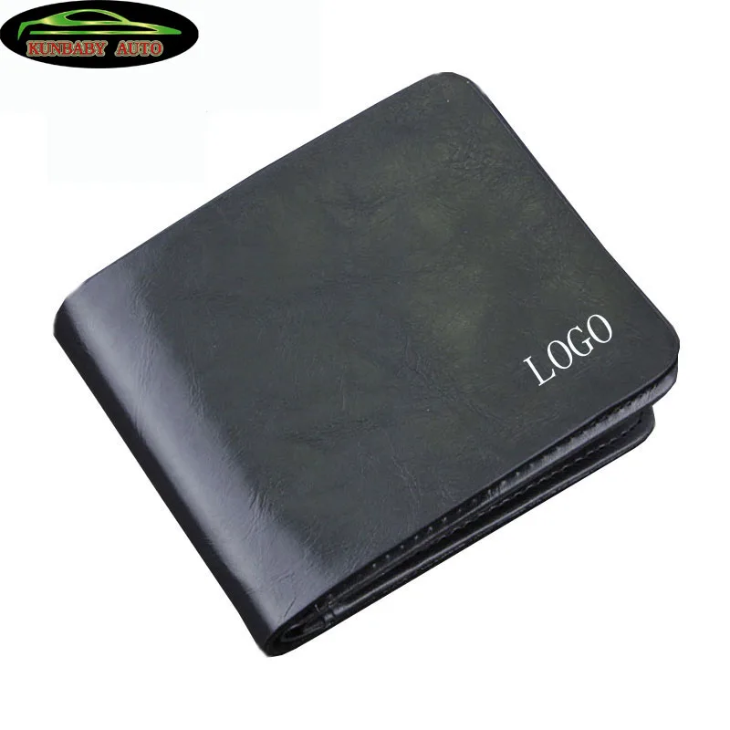 

New Genuine Leather Black Car logo Document Bag Wallet Card Package For BMW Mercedes Benz Audi