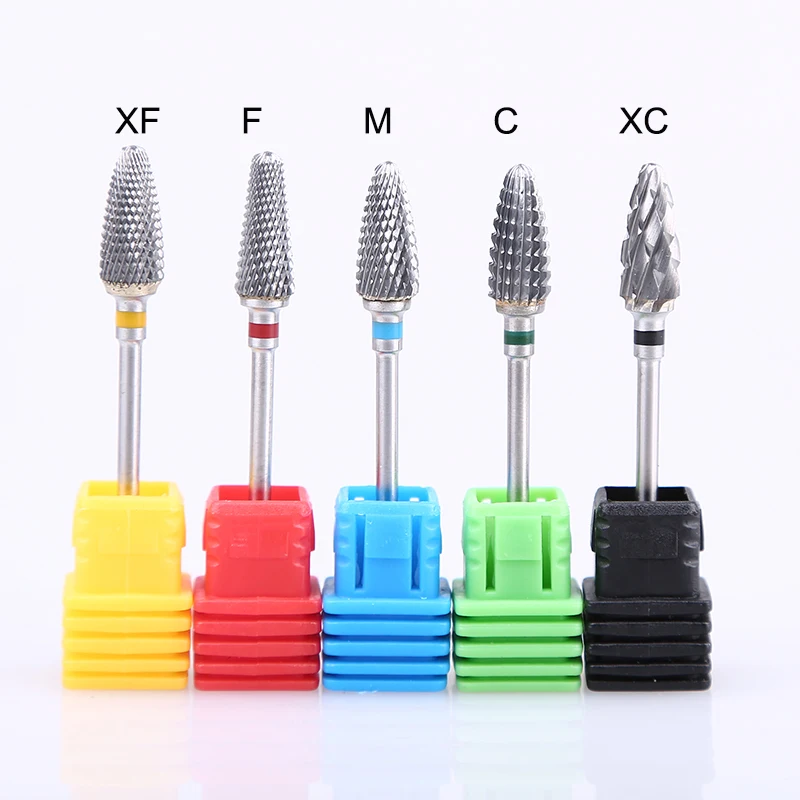 1pcs Carbide Tungsten Milling Cutter Burrs Electric Nail Drill Bit 5 Types Cuticle Polishing Tools for