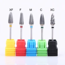 1pcs Carbide Tungsten Milling Cutter Burrs Electric Nail Drill Bit 5 Types Cuticle Polishing Tools for
