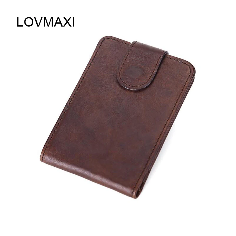 

Genuine Leather RFID protected Card Holders Vintage Causal Male Holder For Name Cards Credit Card Purse Man ID HOLDER Wallets