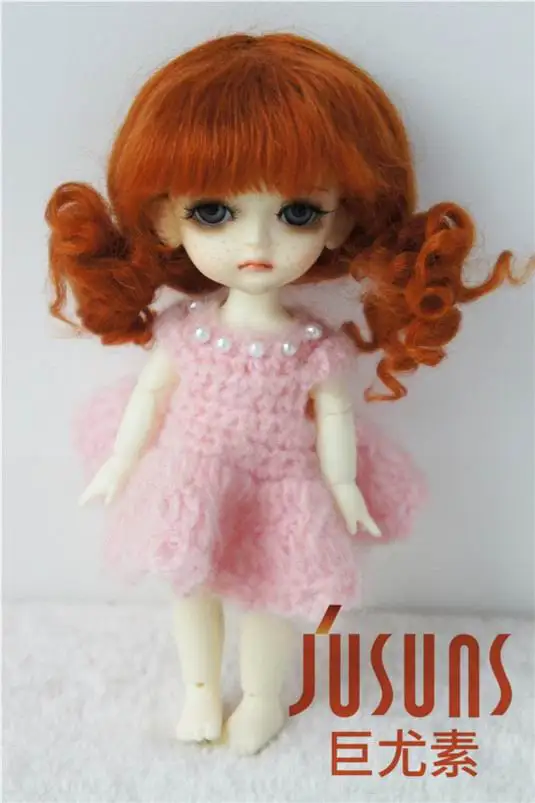 JD294 1/8 прекрасный мохер BJD куклы парики Детские Twintail парик для куклы мохеровый 5-6 дюймов куклы аксессуары - Цвет: carrot M8