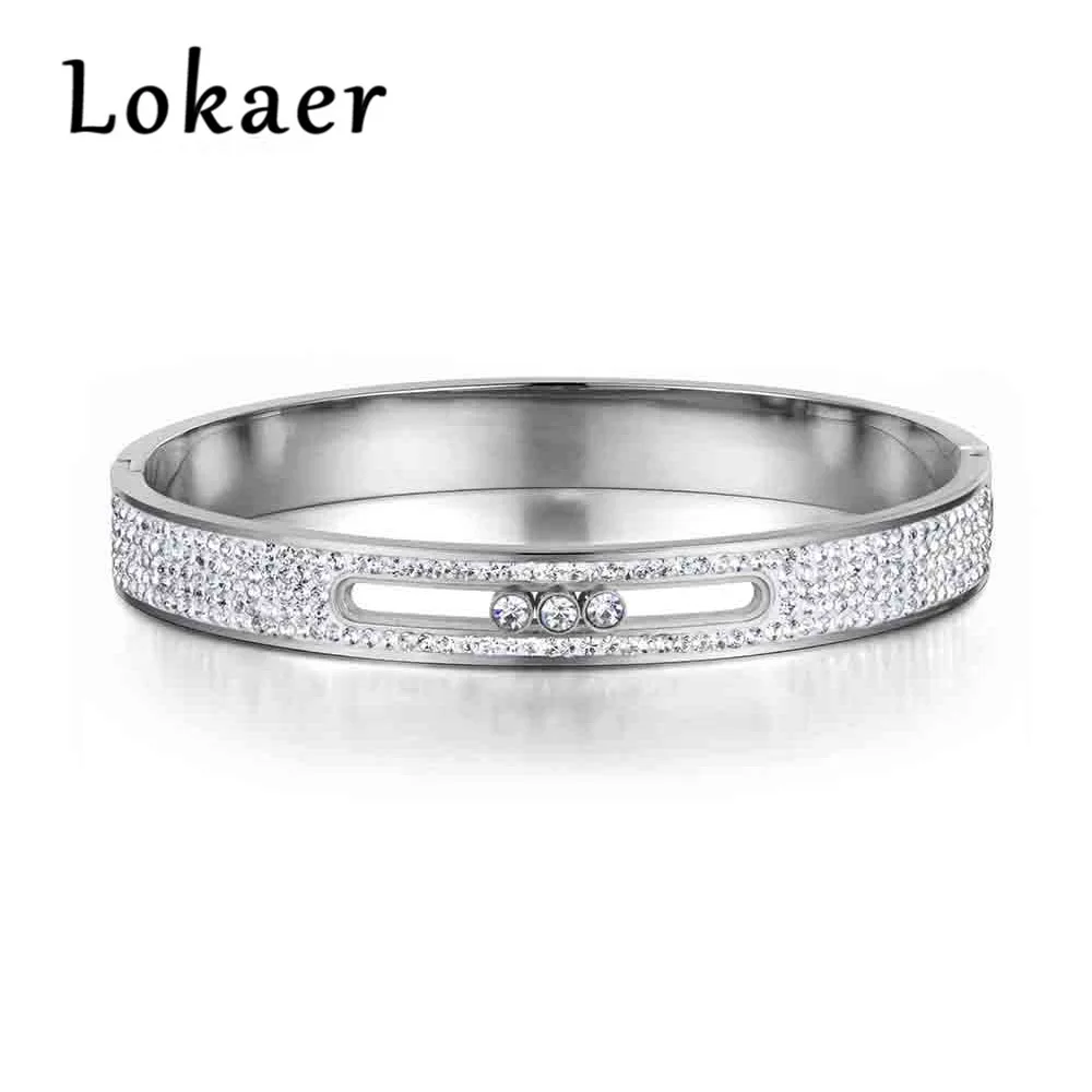 Lokaer, дизайн, мозаичные стразы, браслеты и браслеты, ювелирные изделия, классика, нержавеющая сталь, кубический цирконий, Свадебный женский браслет