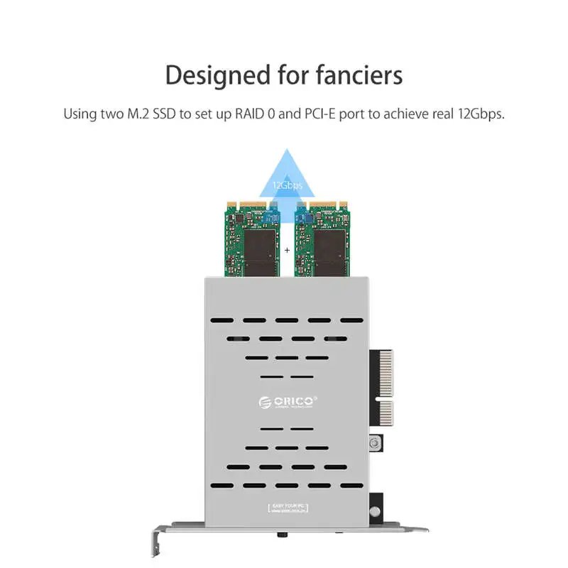 Orico Prs2 жесткий диск для настольного компьютера массив карта Pci-E M.2 Ssd Алюминий сплав премиум-Скорость Raid жесткий диск карты расширения