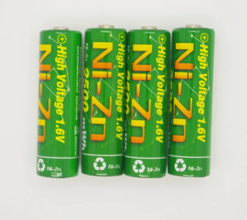 Najtaniej 4 sztuk Ni Zn 1.6V1.5V AA 2500mWh akumulator + NiZn inteligentna ładowarka