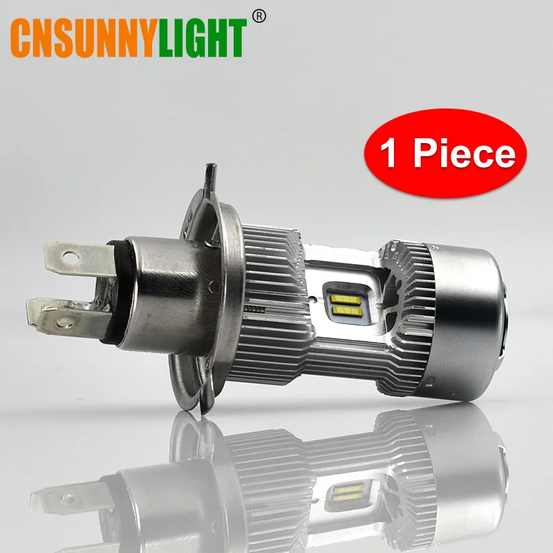 1 piece Cnsunny светильник H4 светодиодный HB2 9003 5200Lm/лампа автомобилей головной светильник лампы высокого низкого Dual Bi-луч 6000K белый Turbo вентилятор с can-bus 12V 24V Автомобильный светильник - Испускаемый цвет: 1 piece