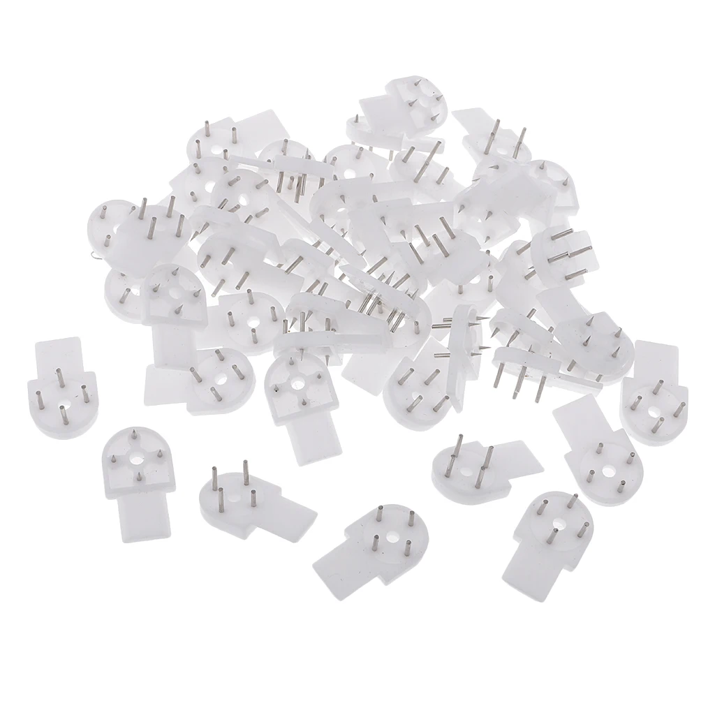 50PCS White Plastic Invisible Hard Wall Mount Photo Picture Frame Nail Hook Hanger Hard Picture Frame Wall Hooks 34x19mm