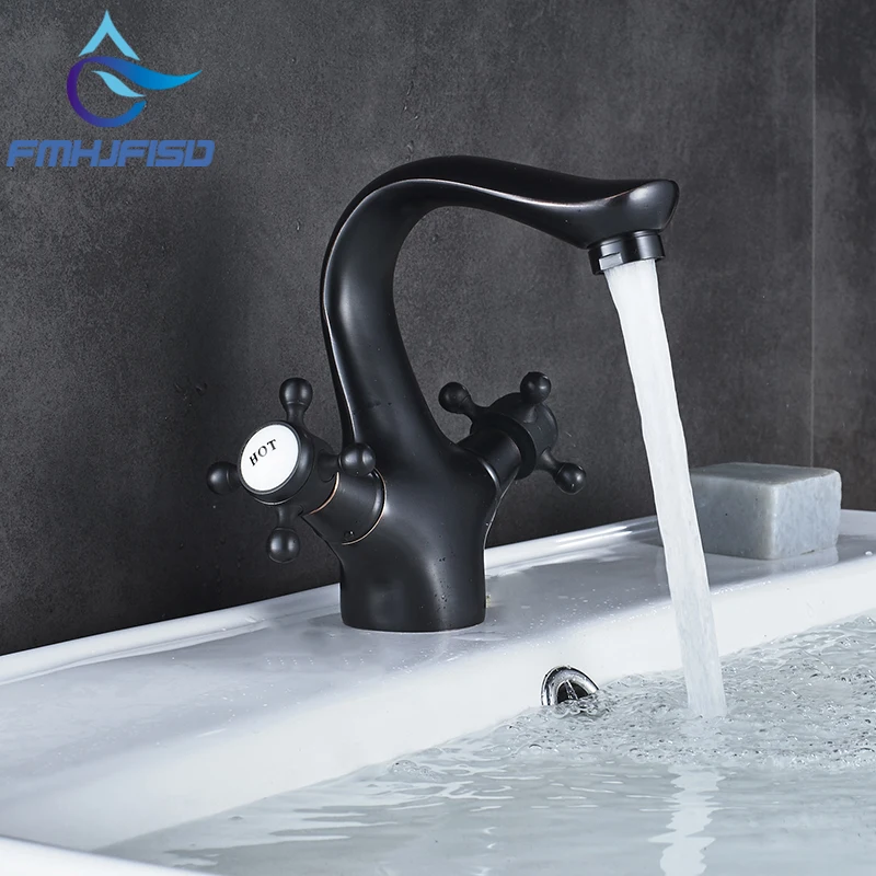 

Bathroom Basin Faucet Cold and Hot Water Mixer Faucets Dule Handle Contral Faucet