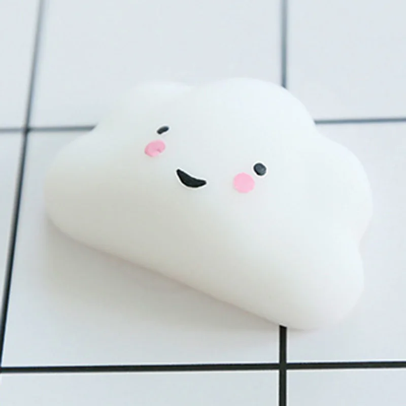 

4Pcs Cartoon Clouds Squishy Toy Mini Healing Japan Mochi Anti-stress Phone Straps Squeeze Stretchy Lovely Doll Accessories