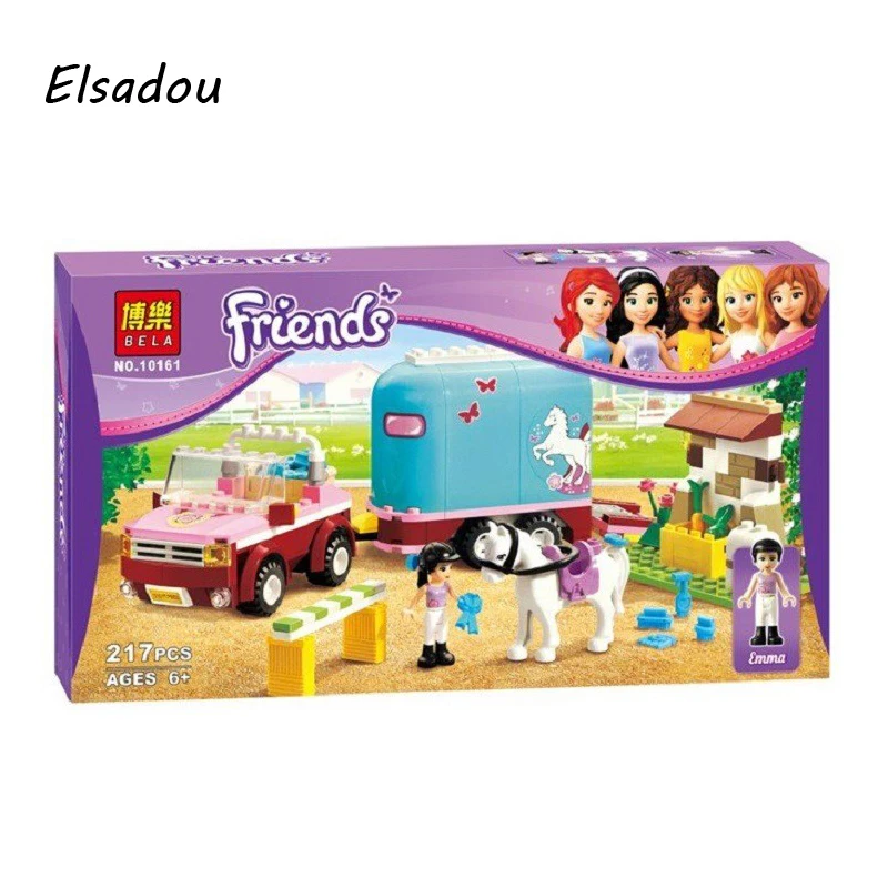Elsadou Friends DIY Educational Blocks BELA Emma s Horse Trailer Andrea Olivia font b Toy b