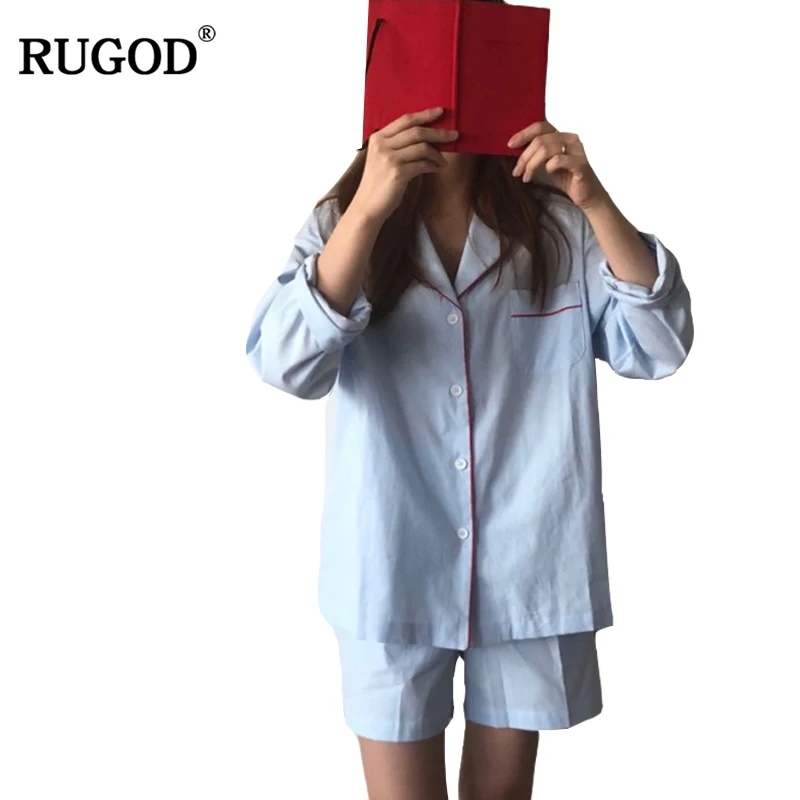 Модная трикотажная пижама RUGOD в полоску с длинным рукавом для женщин Лидер продаж
