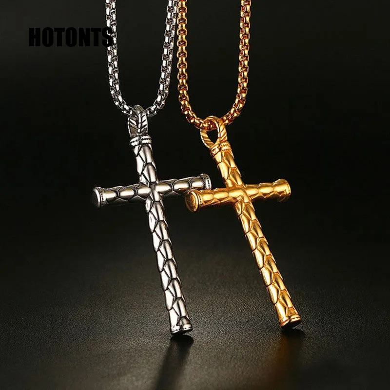 Collar Con Colgante De Cruz De Jesús De Plata De Acero Inoxidable, Collar De Cadena Larga Bizantina, Joyería Para Mujer Y Hombre, Oro, 24 Pulgadas O 24.0 In