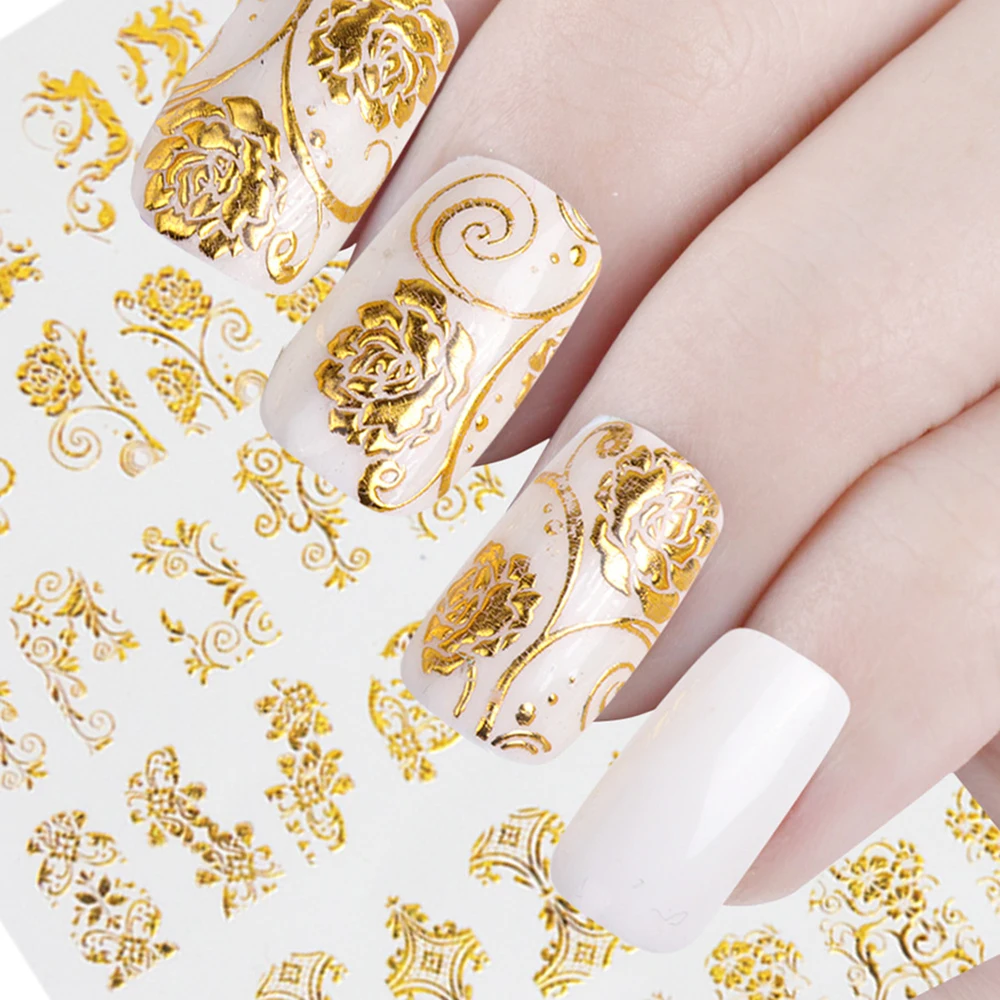 

3D Flower Grass Nail Decals Sticker DIY Adhesive Full Gel Polish Decorations Nail Art Manicure