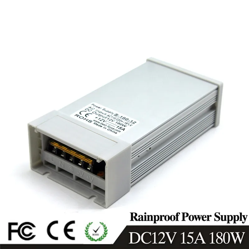 Трансформатор освещения DC12V 400 Вт 360 Вт 350 Вт 300 Вт 250 Вт 240 Вт 200 Вт 180 Вт 150 Вт 120 Вт 100 Вт 72 Вт 60 Вт 48 Вт 15 Вт 12 В постоянного тока - Цвет: 12V180W