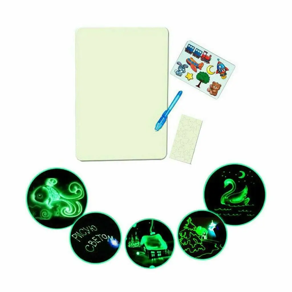 

2019 Draw With Light Fun And Toy Drawing Board Magic Draw Educational Creative Home Luminous Fluorescent Handwriting Board New