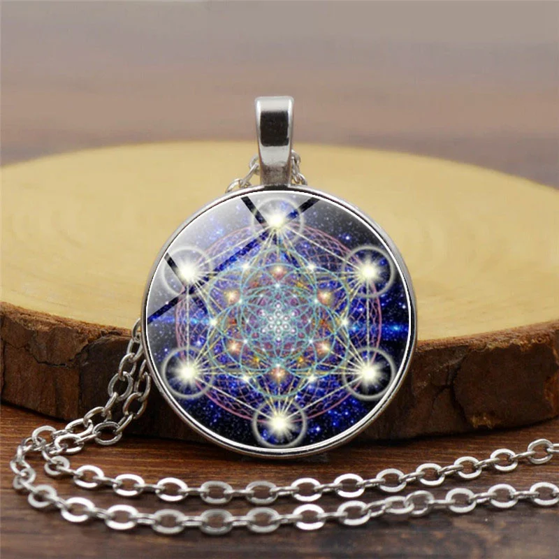 Кулон Metatron в виде священного кубика ожерелье с геометрическим цветком жизни