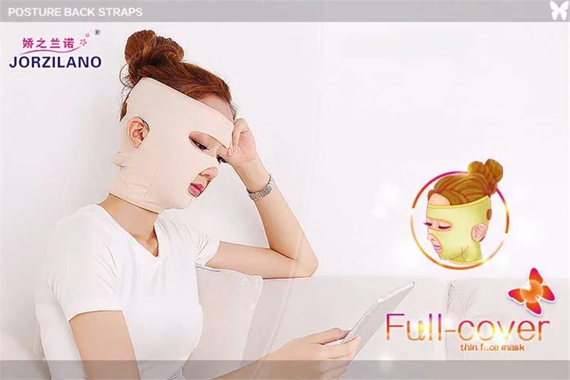

JORZILANO Good Effect Thin Face Mask Slimming Facial Masseter Reduce Double Chin Wrinkle Slim Face Belt Bandage Full Face Cover