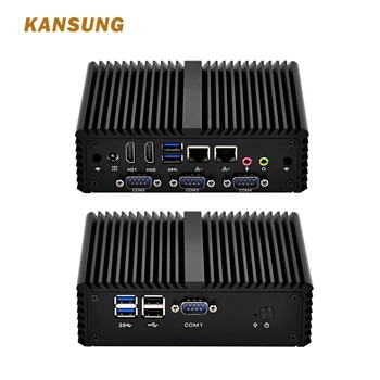 

KANSUNG Mini PC barebone Celeron Dual Core Fanless Computer Support Win Linux Mini Server K3215UP with 2 Ethernet LAN