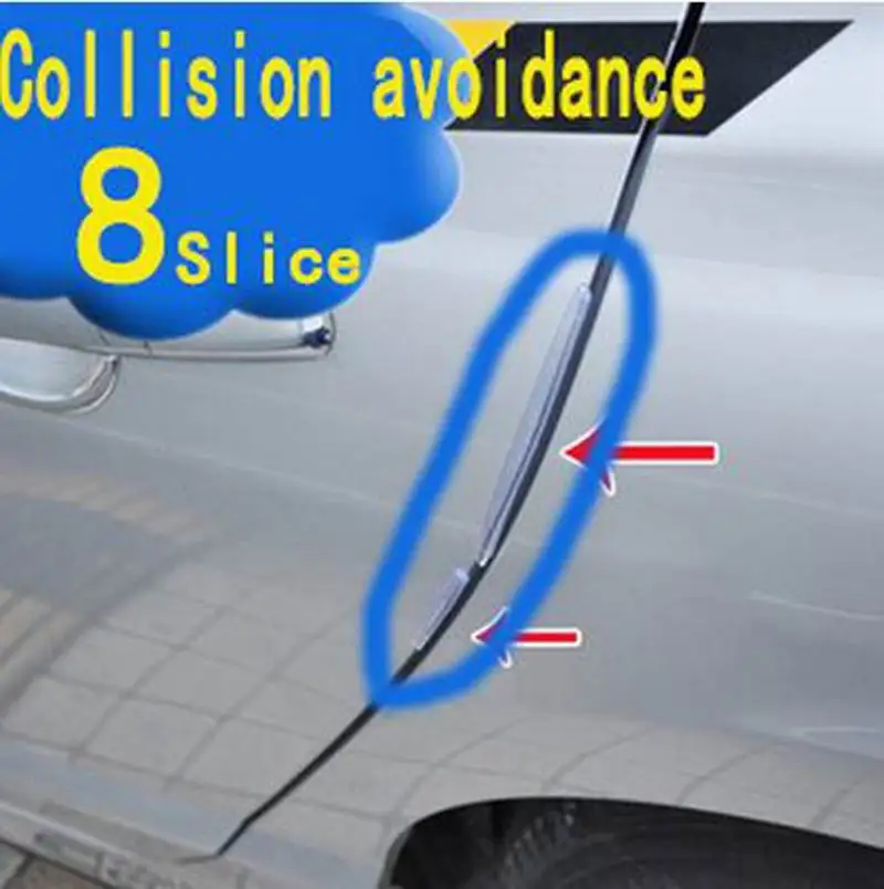 

(8 piece/sets) 5 Colors Universal Simple Door Edge Guard Bumper Protector automotive anti-collision bar the door strip with glue