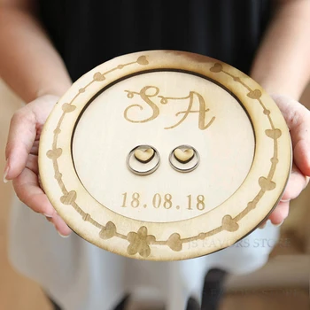 

Free shipping 1pcs customization perpsonal engagement marriage proposal wedding day Manual farmhouse wood bird nest ring pillow