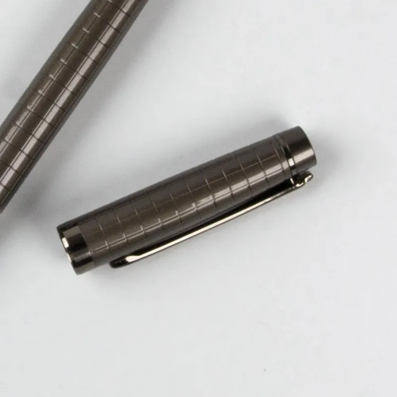 Металл Серый плед Гладкий 1,0 мм/0,5 мм перо Изогнутый наконечник каллиграфия ручка Высокое качество металл авторучка Рождественский подарок ручки