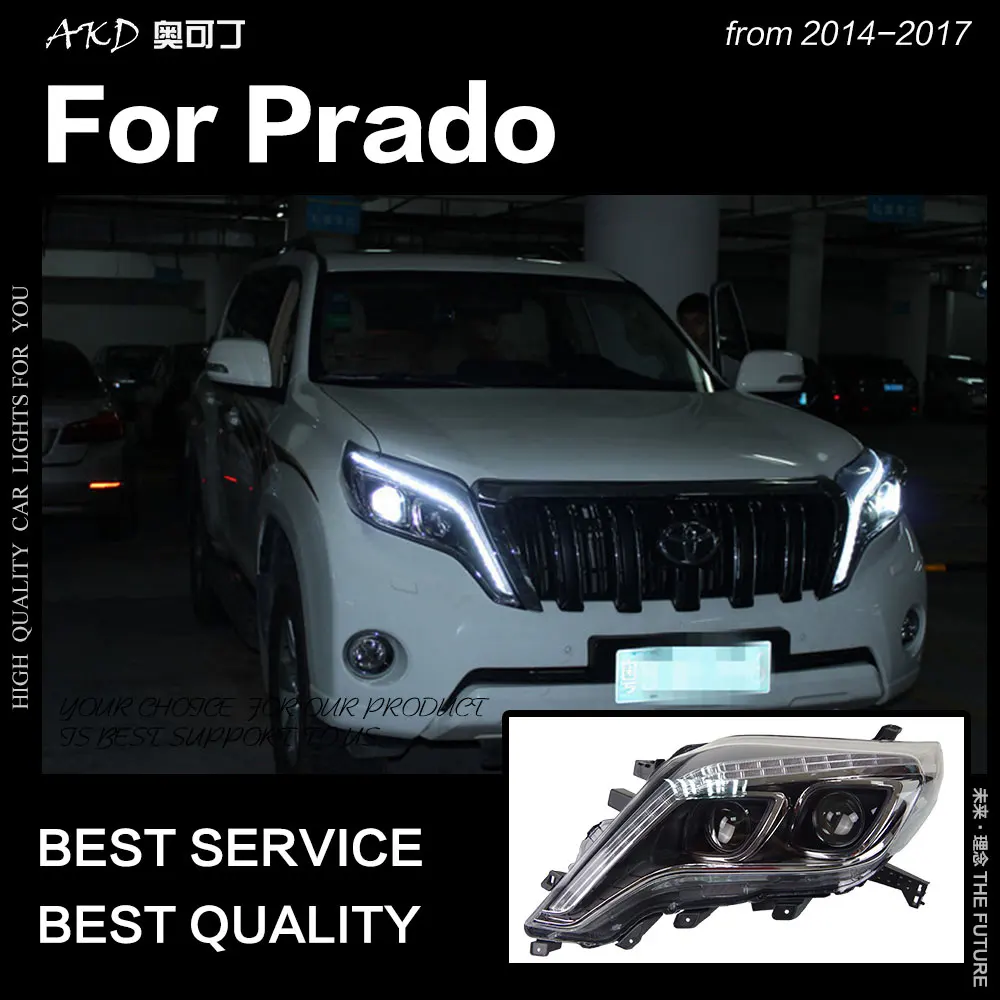  AKD Car Styling for Toyota Prado LC150 LED Headlight 2013-2017 Prado LED DRL Hid Head Lamp Angel Ey - 32858611404