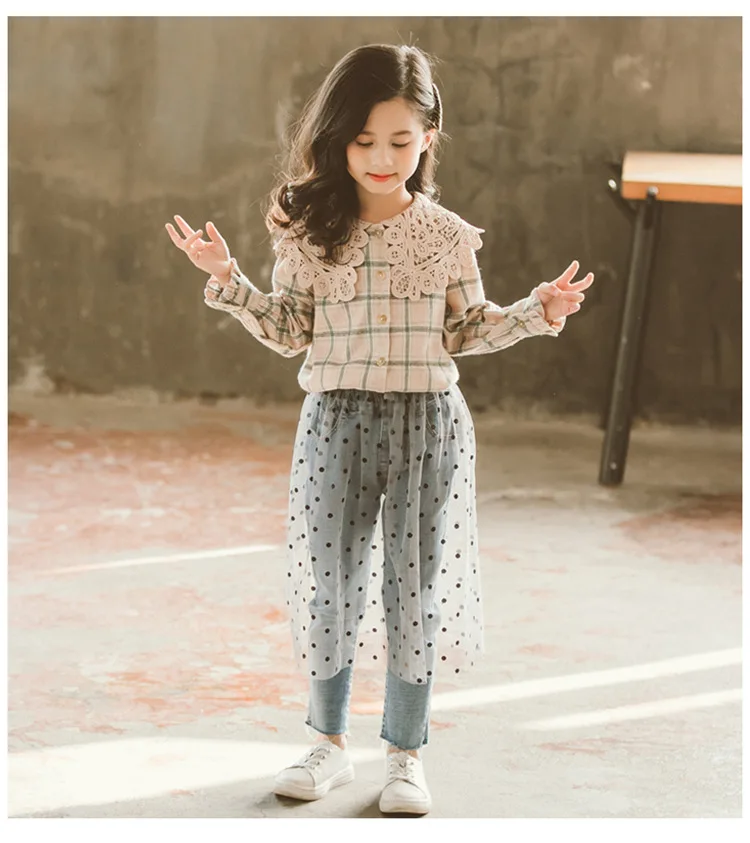 Meisjes kleding 10 12 jaar jungen kleidung джинсовые юбки+ блузка комплекты одежды из 2 предметов Весна