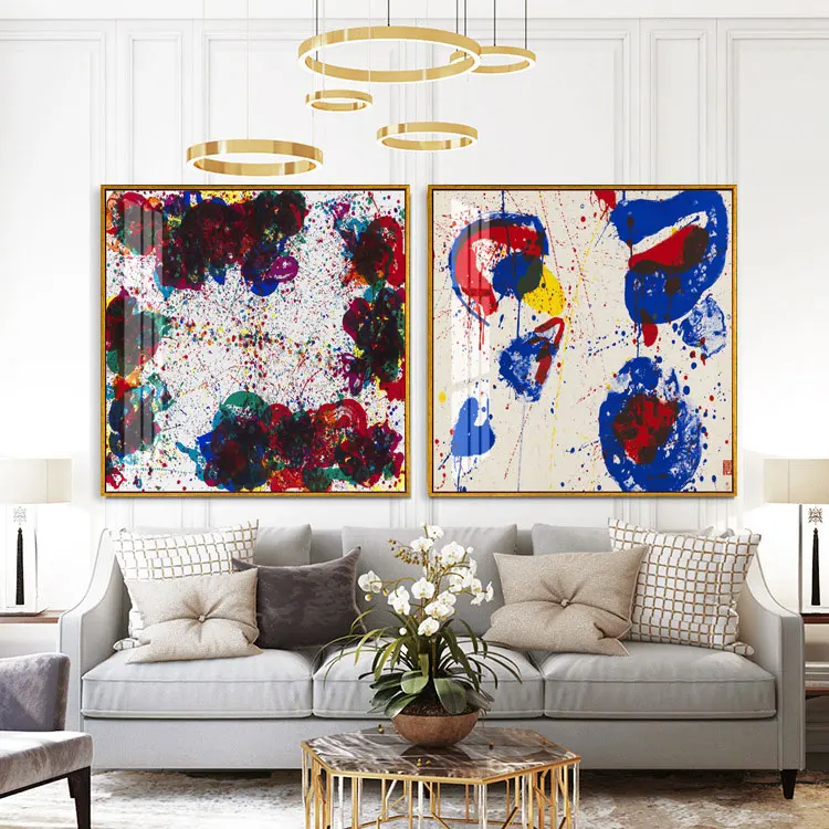 

Red Line Color Piece Chic Abstract Canvas Print Painting Poster Art Wall Picture for Living Room Home Decoration Wall Decor