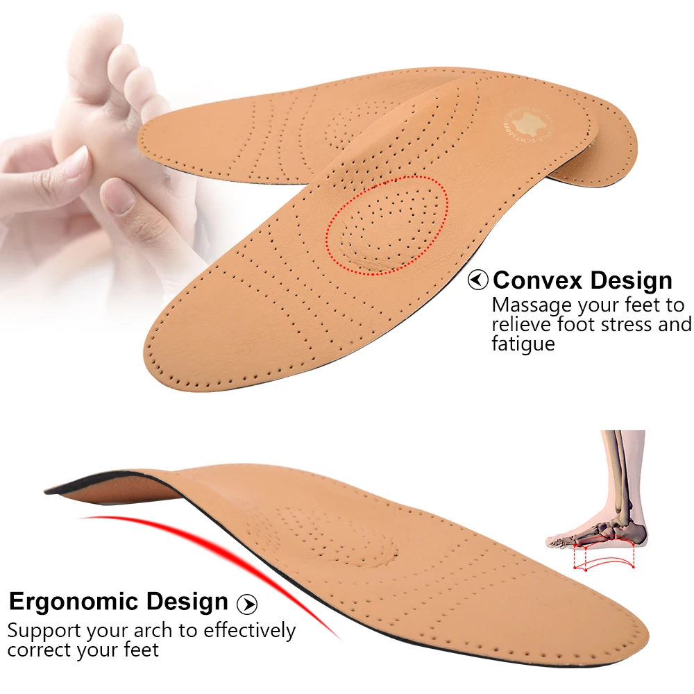 Elino стельки для поддержки свода стопы для мужчин и женщин из кожи EVA ортопедический корректор дышащая Массажная обувь для облегчения боли