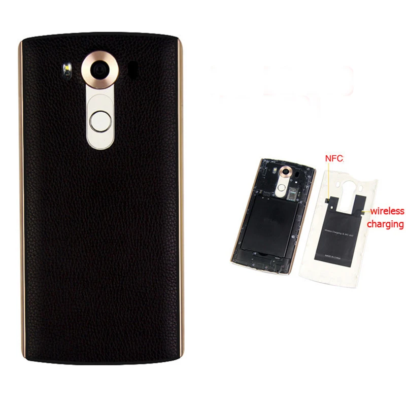bilder für Echtes leder batterie rückseitige abdeckung für lg v10 f600 h968/g4 pro (5,7 zoll) mit Qi Wireless Charging-Receiver NFC bilder für Echtes leder batterie rückseitige abdeckung für lg v10 f600 h968/g4 pro (5,7 zoll) mit Qi Wireless Charging-Receiver NFC