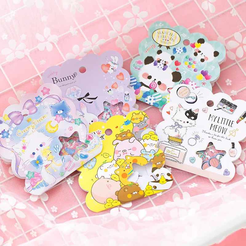 

Cartoon Cream Cat Candy Bunny Rabbit Decorative Stationery Stickers Japanese sticker Scrapbooking DIY Diary Album Stick Lable
