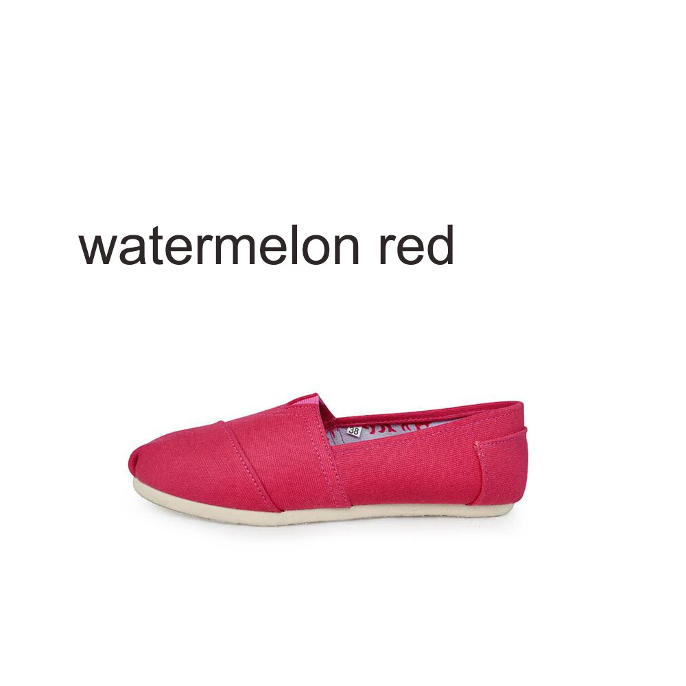 Женские кроссовки женские/мужские прогулочные воздухопроницаемые кроссовки для бега на плоской подошве Лоферы для мужчин/женщин Canvans обувь унисекс - Цвет: watermelon red