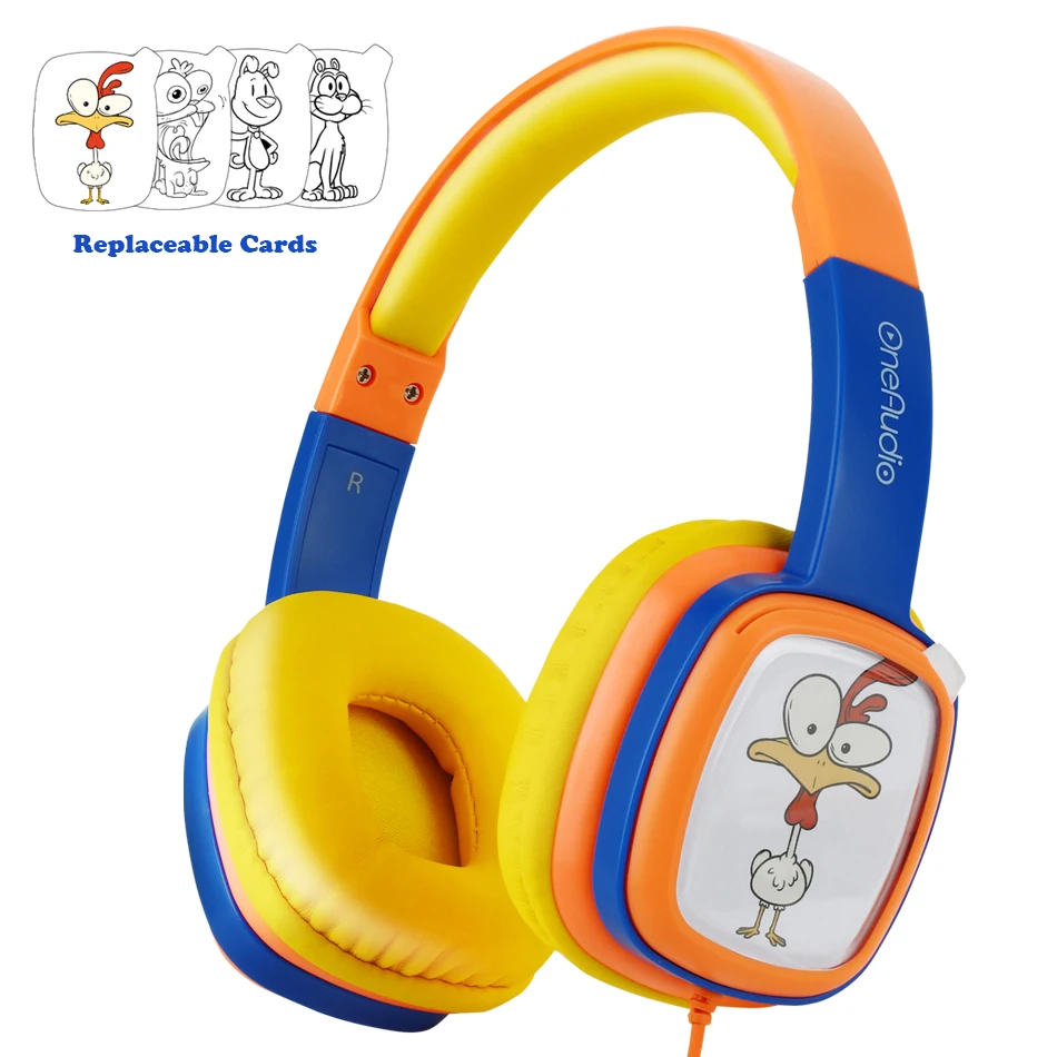 

Oneodio Children Headphones Foldable Pirate Design Earphones For Boys Yellow 3.5mm Over-Ear Gaming Headset For Christmas Gift