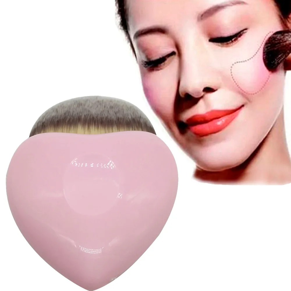 

Fashion 1Pc Pink Heart Shaped Powder Brush Blush Makeup Cosmetic tools