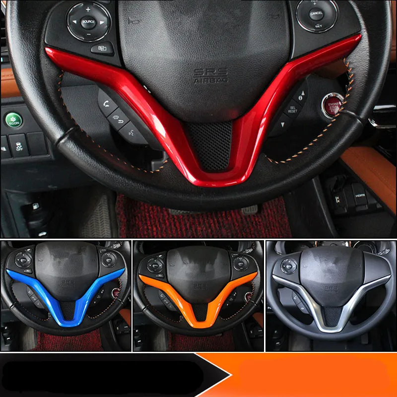 

Colorful Red / Blue / Gold / Silver / Black Steering Wheel Decorated Cover Frame For Honda XRV /Fit Z2EA480