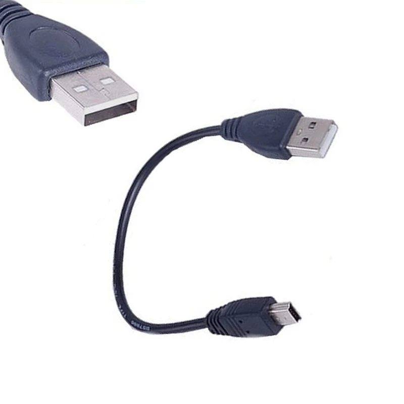 Short USB 2.0 A Male to Mini 5 Pin B Data Charging Cable Adapter Cord New