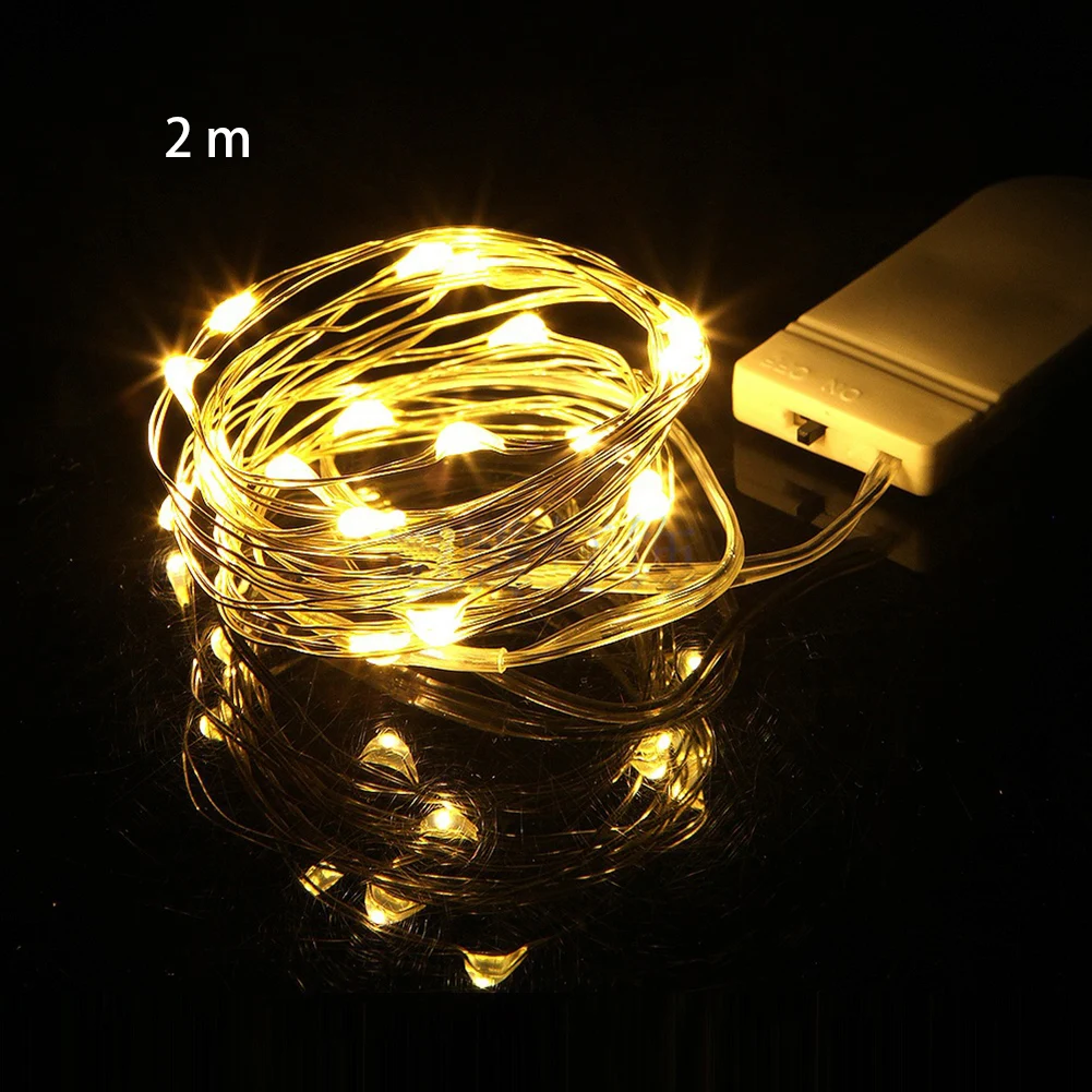 

Garland Party Wedding Christmas Holiday Decor Led Mini Waterproof Chain Battery Powered Copper Wire Night Romantic Fairy Light
