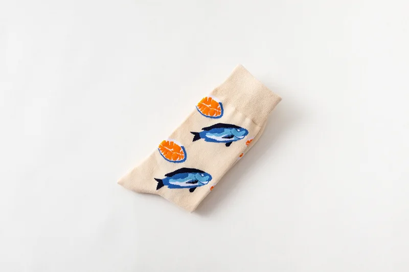 Унисекс Мультфильм Счастливые носки искусство абстрактный принт креативный узор носки Harajuku животные рыбы модные мужские носки забавные