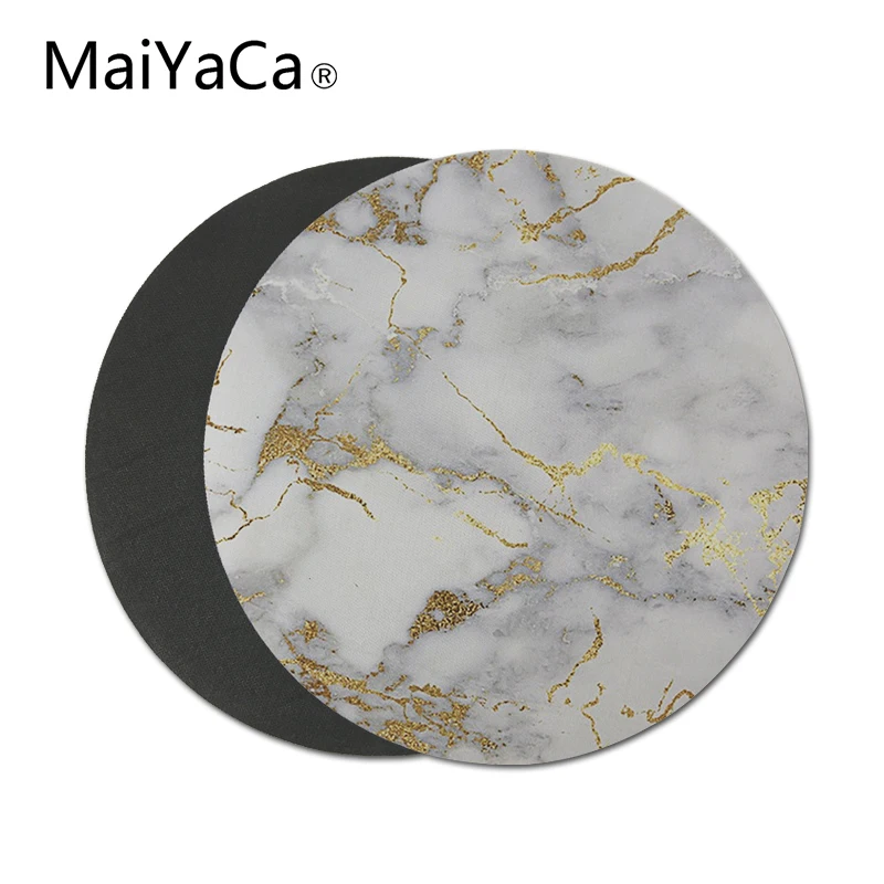 Gold marble Round Mouse Pads Non-Skid Desk Rubber Mouse Pad Game Mouse Pad office MousePad 22X22 CM (1)