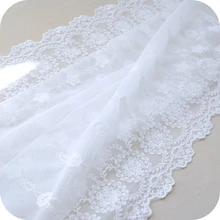 50 см x 130 см кремово-белая сетка, размер, симметричное позиционирование, вышивка, кружевная ткань, ткани для рукоделия, тканевые материалы