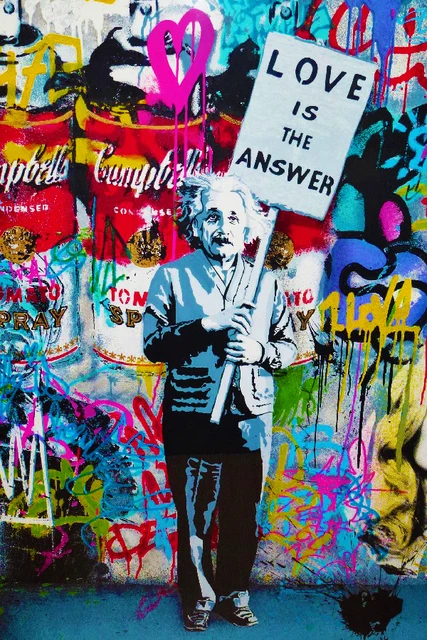 aliexpress com buy einstein love is the answer banksy iti art