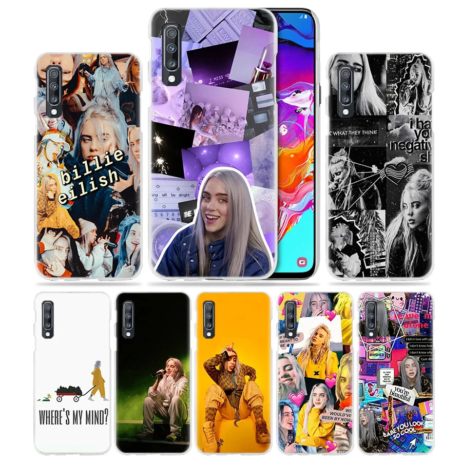 

Billie Eilish style Case for Samsung Galaxy A50 A70 A20e A40 A30 A20 A10 A8 A6 Plus A9 A7 2018 Hard Clear PC Phone Coque Cover
