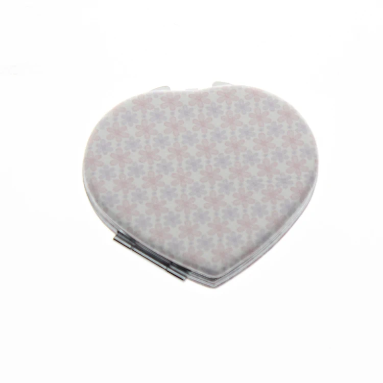 

7*6.5cm Heart Double Side Stainless Steel Espejos De Bolsillo Espelho De Bolso Miroir De Poche Pocket Mirror Wedding Decoration