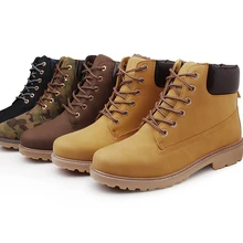 Мужские ботинки из искусственной кожи в английском стиле; сезон весна-осень-зима; теплые ботинки; мужские полуботинки martin; высокая рабочая обувь; модная обувь размера плюс