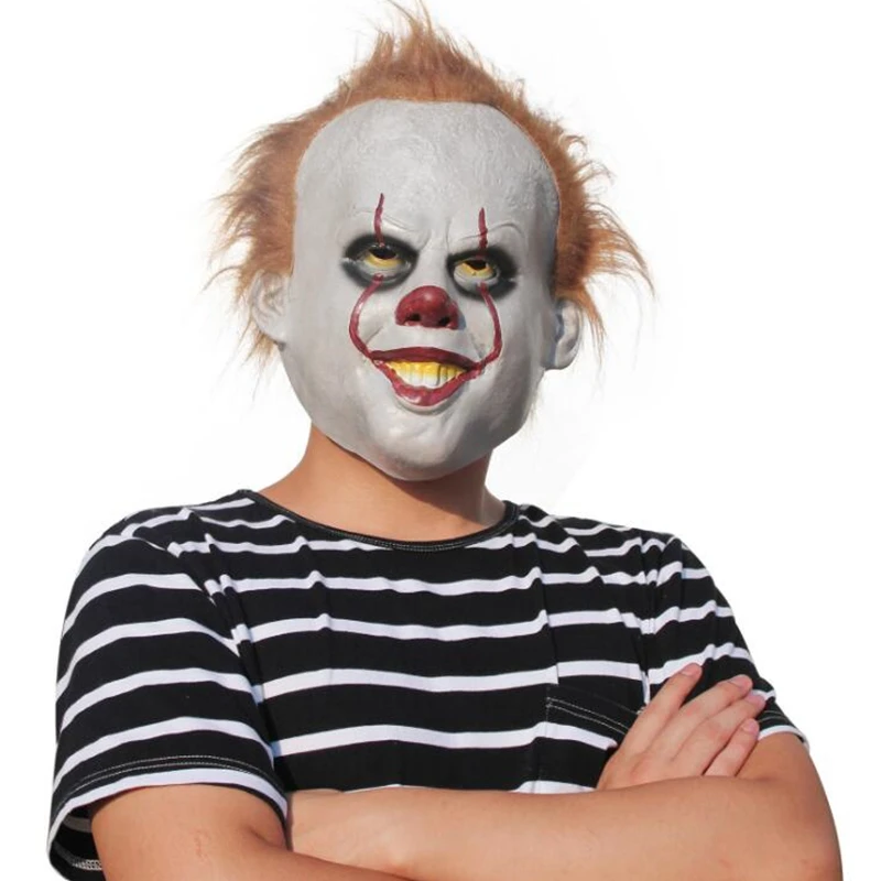

Stephen King's It Clown Mask Halloween Cosplay Latex Full Face Mask Movie Props Headgear Mask
