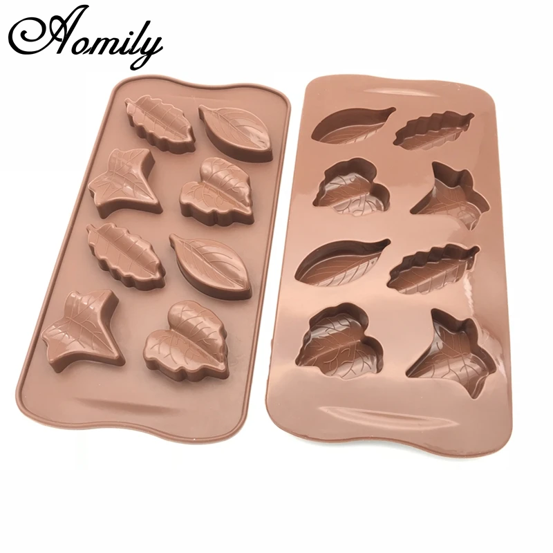 

Aomily Hot Sale 8 Holes Leaf Shaped Silicone Chocolate Cookies Cake Mold Cake Tools Ice Tray Kitchen Bakeware Mould DIY Gift